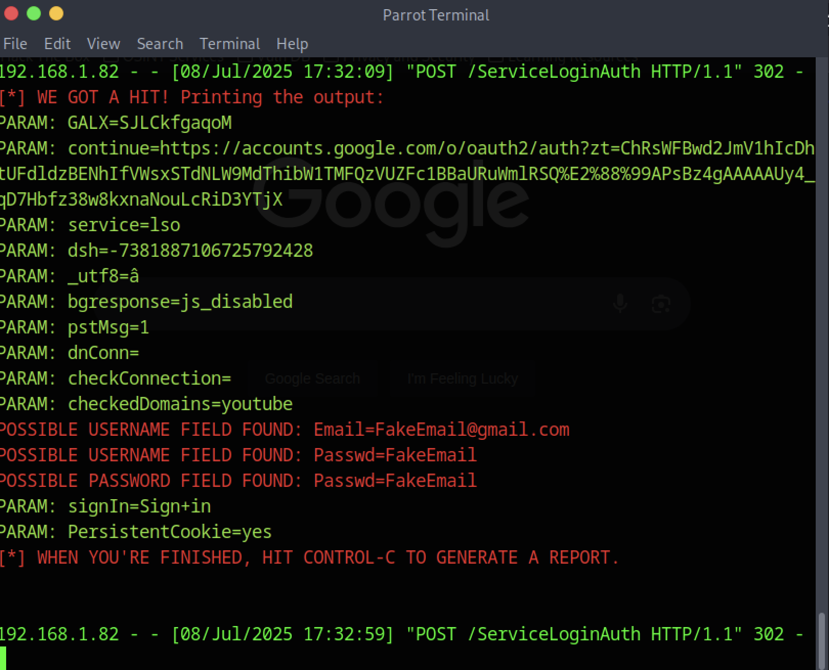 SET Toolkit Login Page 3