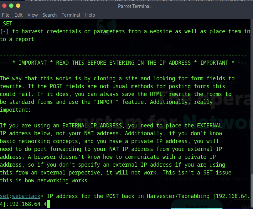 SET Web Attack Setup