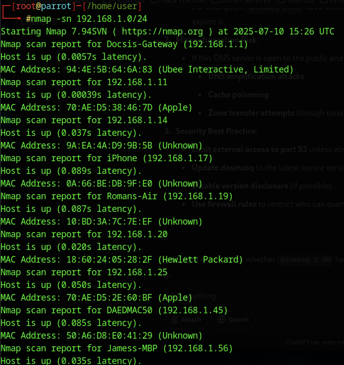 Nmap Network Scan